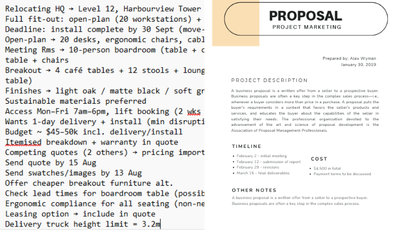From Notes to Complete Client Documents